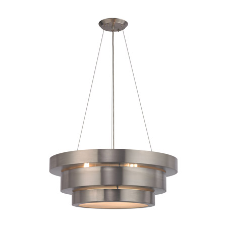 Elk Lighting 32225/3 Layers 3 Light Chandelier In Brushed Stainless