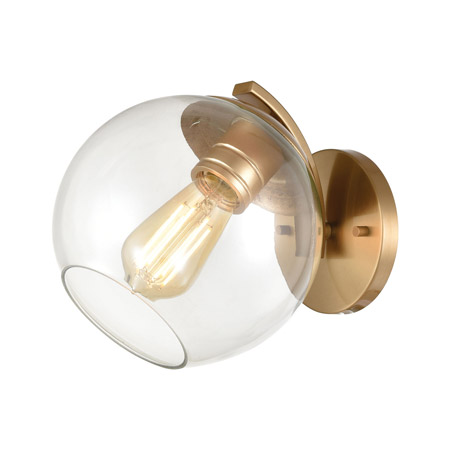 Elk Lighting 32350/1 1-Light Sconce in Satin Brass with Clear Glass