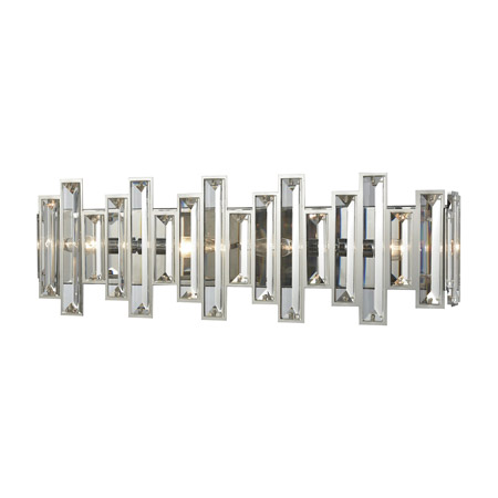 Elk Lighting 33011/4 4-Light Vanity Sconce in Polished Chrome with Clear Crystal