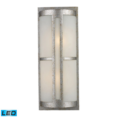 Elk Lighting 42096/2-LED Trevot 2 Light Outdoor LED Wall Sconce In Sunset Silver And Frosted Glass