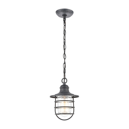 Elk Lighting 45223/1 1-Light Hanging in Aged Zinc with Clear Glass