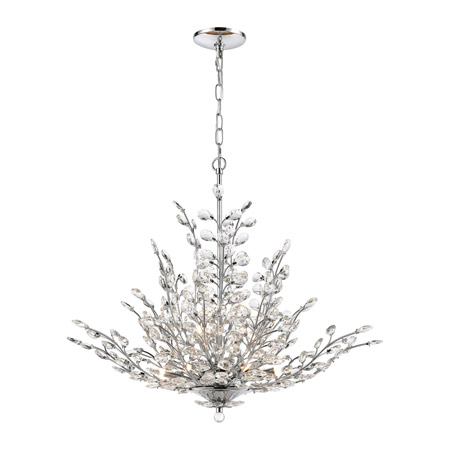 Elk Lighting 45463/9 9-Light Chandelier in Polished Chrome with Clear Crystal