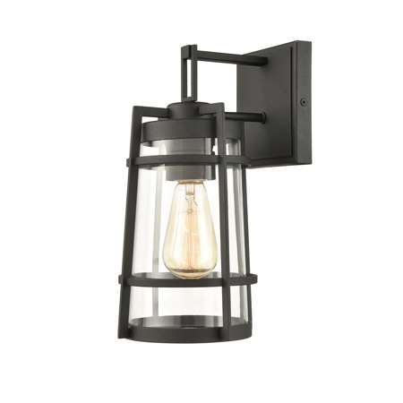 Elk Lighting 45490/1 1-Light Outdoor Sconce in Charcoal with Clear Glass