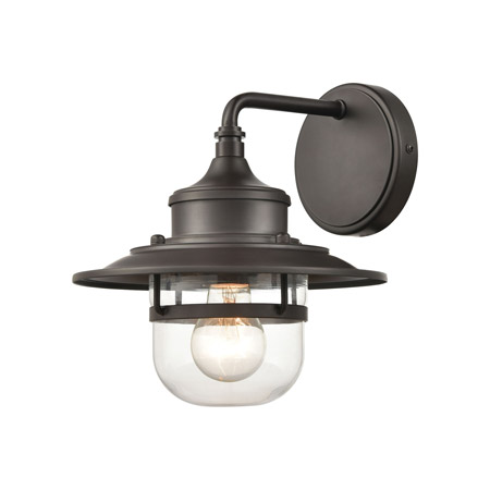 Elk Lighting 46070/1 1-Light Outdoor Sconce in Oil Rubbed Bronze with Clear Glass