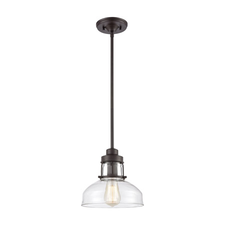 Elk Lighting 46565/1 1-Light Mini Pendant in Oil Rubbed Bronze with Clear Glass