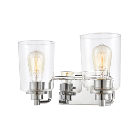 Elk Lighting 46621/2 2-Light Vanity Light in Polished Chrome with Clear Glass