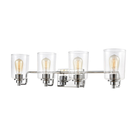 Elk Lighting 46623/4 4-Light Vanity Light in Polished Chrome with Clear Glass