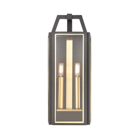 Elk Lighting 46741/2 2-Light Sconce in Charcoal with Clear Glass