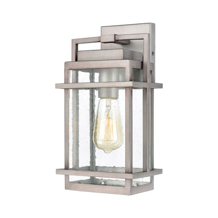 Elk Lighting 46770/1 1-Light Sconce in Weathered Zinc with Seedy Glass