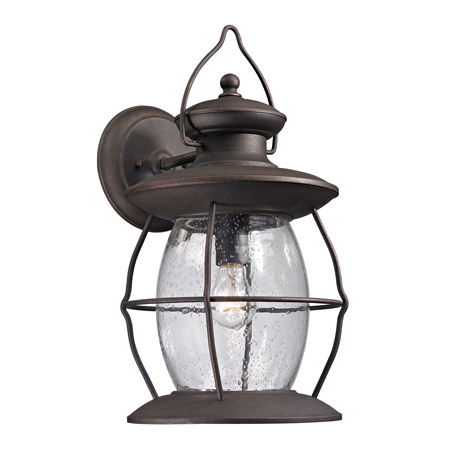 Elk Lighting 47044/1 Village Lantern 1 Light Outdoor Sconce In Weathered Charcoal