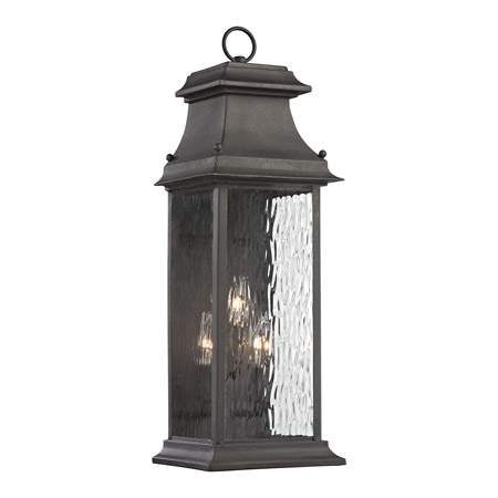 Elk Lighting 47051/3 Forged Provincial 3 Light Outdoor Sconce In Charcoal