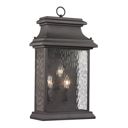 Elk Lighting 47054/3 Forged Provincial 3 Light Outdoor Sconce In Charcoal