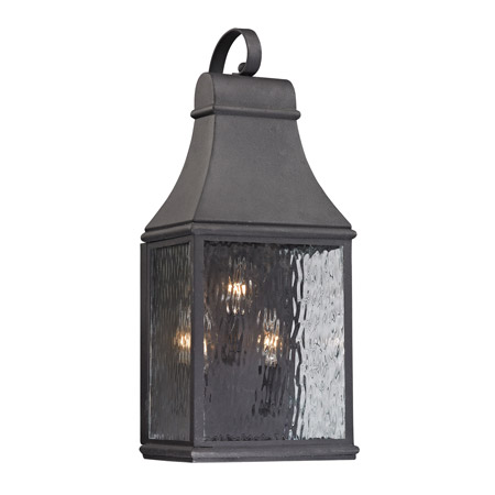 Elk Lighting 47072/3 Forged Jefferson 3 Light Outdoor Sconce In Charcoal
