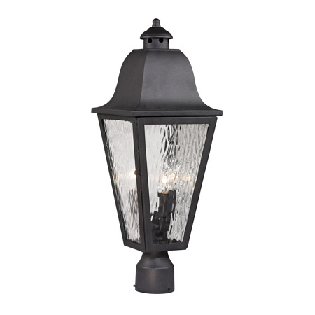 Elk Lighting 47105/3 Forged Brookridge 3 Light Outdoor Post Lamp In Charcoal