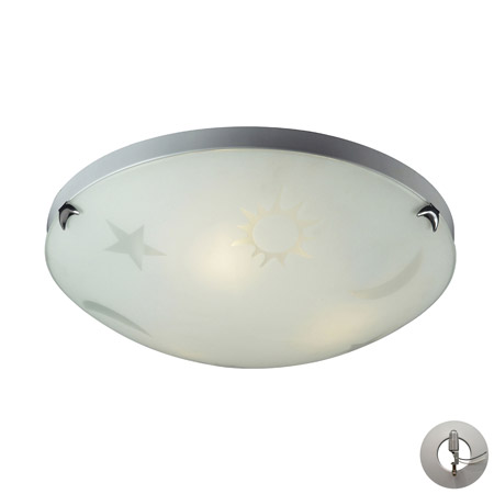 Elk Lighting 5088/3-LA Novelty 3 Light Night Sky Flushmount In Satin White Glass With Recessed Lighting Kit