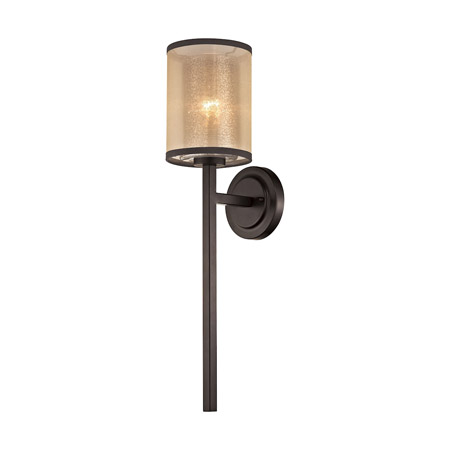 Elk Lighting 57023/1 1-Light Wall Lamp in Oiled Bronze with Organza and Mercury Glass