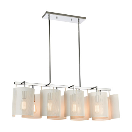 Elk Lighting 60155/8 8-Light Island Light in Polished Chrome with White Perforated Metal