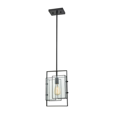 Elk Lighting 72163/1 1-Light Mini Pendant in Oil Rubbed Bronze with Clear Glass