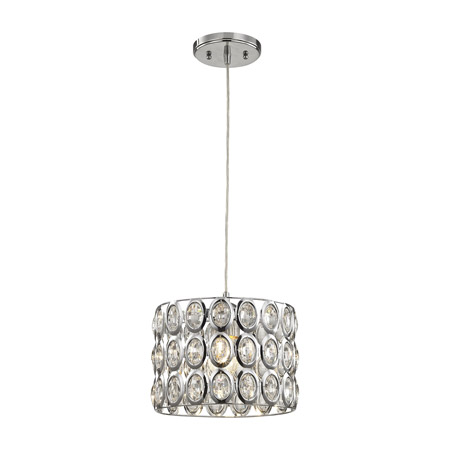 Elk Lighting 81153/1-LA 1-Light Mini Pendant in Polished Chrome with Clear Crystal - Includes Adapter Kit