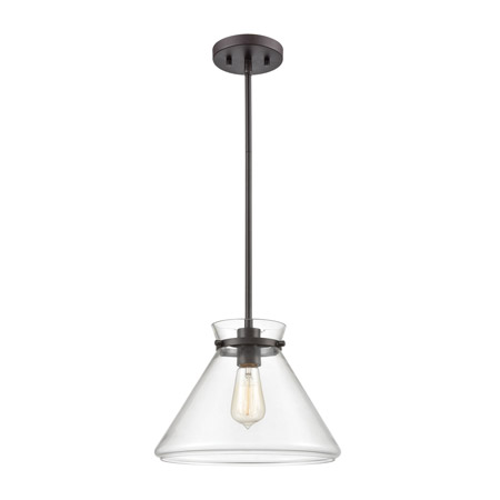 Elk Lighting 85215/1 1-Light Mini Pendant in Oil Rubbed Bronze with Clear Glass
