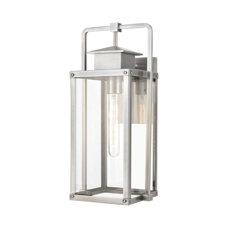 Elk Lighting 89172/1 1-Light Outdoor Sconce in Antique Brushed Aluminum with Clear Glass Enclosure