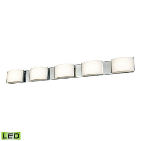 Elk Lighting BVL915-10-15 5-Light Vanity Sconce in Chrome with Opal Glass - Integrated LED