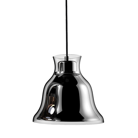 Elk Lighting PS8160-15-31 1-Light Mini Pendant in Chrome with Bell-shaped Glass and Interior Metal Shade