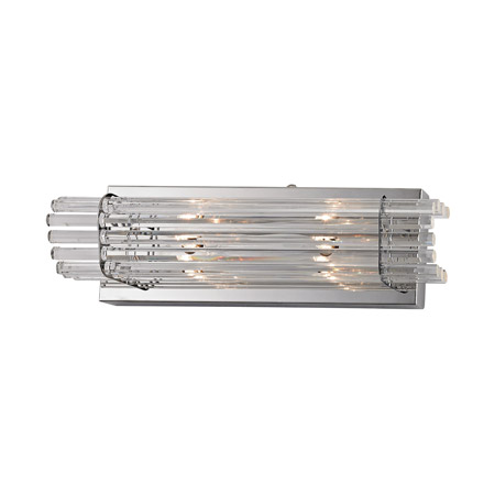 Elk Lighting WS702-0-15 2-Light Vanity Sconce in Chrome with Clear Crystal Rod Diffusers