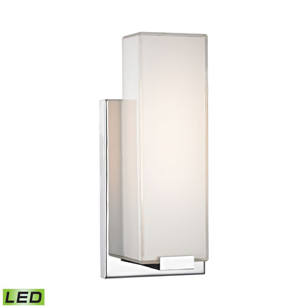 Elk Lighting WSL1601-PW-15 1-Light Wall Lamp in Chrome with Paint White Glass