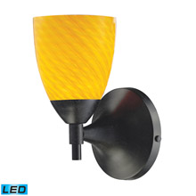 Elk Lighting 10150/1DR-CN-LED Celina 1 Light LED Sconce In Dark Rust And Canary Glass
