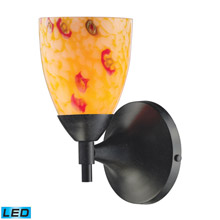 Elk Lighting 10150/1DR-YW-LED Celina 1 Light Sconce In Dark Rust And Yellow Glass