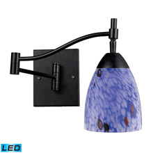Elk Lighting 10151/1DR-BL-LED Celina 1 Light LED Swingarm Sconce In Dark Rust And Starburst Blue Glass