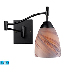 Elk Lighting 10151/1DR-CR-LED Celina 1 Light Swingarm LED Sconce In Dark Rust And Creme Glass