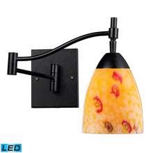 Elk Lighting 10151/1DR-YW-LED Celina 1 Light Swingarm LED Sconce In Dark Rust And Yellow Glass