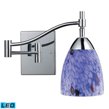 Elk Lighting 10151/1PC-BL-LED Celina 1 Light LED Swingarm Sconce In Polished Chrome And Starburst Blue Glass