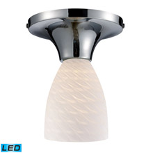 Elk Lighting 10152/1PC-WS-LED Celina 1 Light LED Semi Flush In Polished Chrome And White Swirl Glass