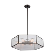 Elk Lighting 10355/6 6-Light Chandelier in Oil Rubbed Bronze with Translucent Organza PVC Shade