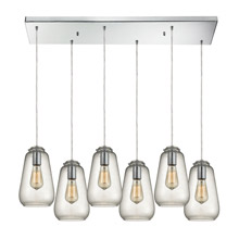 Elk Lighting 10423/6RC Orbital 6 Light Pendant In Polished Chrome And Clear Glass