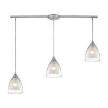 Elk Lighting 10464/3L Layers 3 Light Pendant In Satin Nickel And Clear Glass