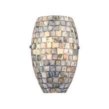 Elk Lighting 10550/1 1-Light Sconce in Satin Nickel with Glass/Gray Capiz Shells