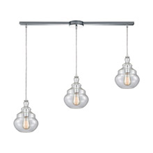 Elk Lighting 10562/3L 3-Light Linear Mini Pendant Fixture in Polished Chrome with Clear Glass