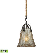 Elk Lighting 10631/1-LED Hand Formed Glass 1 Light LED Pendant In Oil Rubbed Bronze