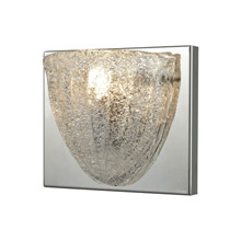 Elk Lighting 10725/1 1-Light Vanity Sconce in Polished Chrome with Hand-formed Clear Sugar Glass