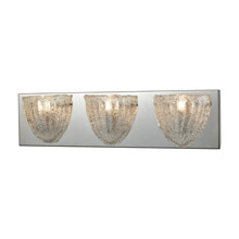 Elk Lighting 10726/3 3-Light Vanity Sconce in Polished Chrome with Hand-formed Clear Sugar Glass
