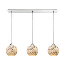 Elk Lighting 10741/3LP 3-Light Linear Mini Pendant Fixture in Polished Chrome with Mosaic Glass