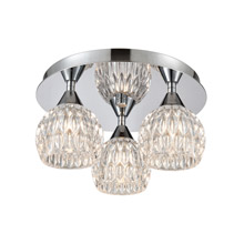 Elk Lighting 10823/3 3-Light Semi Flush Mount in Polished Chrome with Clear Crystal