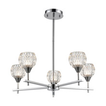 Elk Lighting 10828/5 5-Light Chandelier in Polished Chrome with Clear Crystal