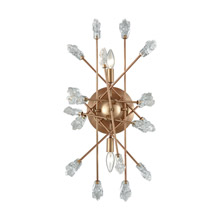 Elk Lighting 11110/2 2-Light Wall Lamp in Matte Gold with Clear Bubble Glass