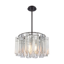 Elk Lighting 11162/3 3-Light Chandelier in Oil Rubbed Bronze with Clear Glass Square Tubes