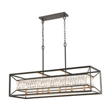 Elk Lighting 11186/6 6-Light Linear Chandelier in Charcoal with Clear Crystal